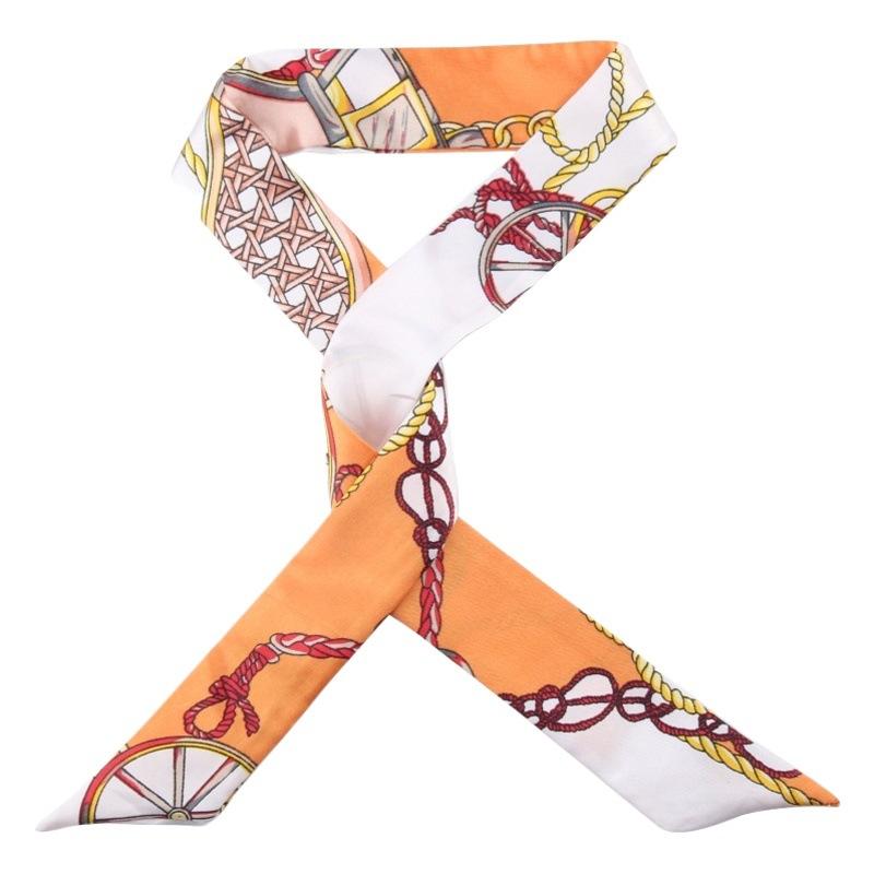 Small Silk Scarf Factory Wholesale All-Match Bow Tie Bag Long Diagonal Thin Narrow Hair Band Ribbon Gift Box Gift Gift
