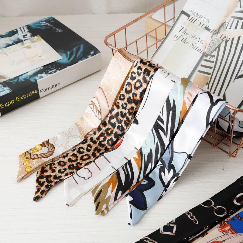 Factory Customized Four Seasons Long Silk Scarf Fashion Bow Ribbon Silk Scarf Long High-Grade Retro Gift