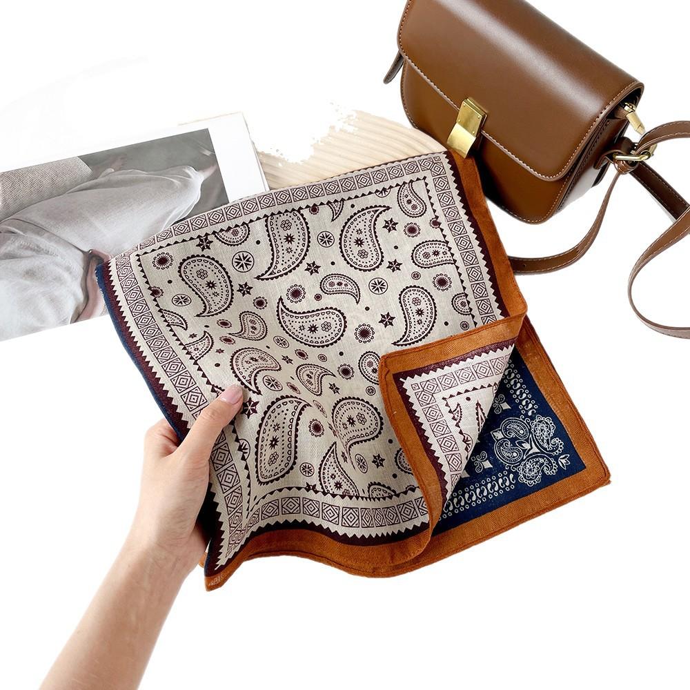New Herringbone Pattern Cashew Scarf Color Matching Square Scarf Artistic Retro Small Square Scarf Decorative Scarf Breathable Scarf