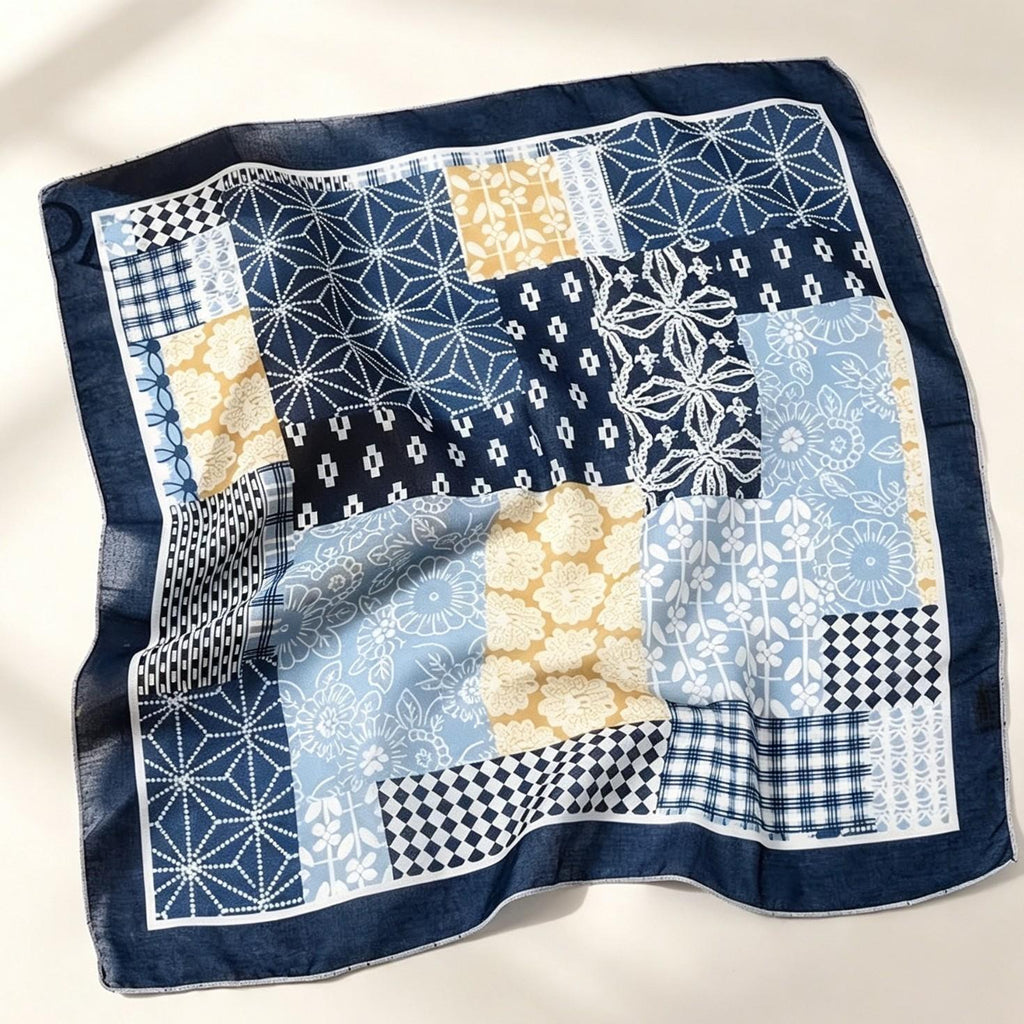 Silk Scarf Hair Band Cashew Small Square Scarf Female Korean Artistic Cotton Versatile Fashion Spring and Autumn New Elegant Scarf Scarf