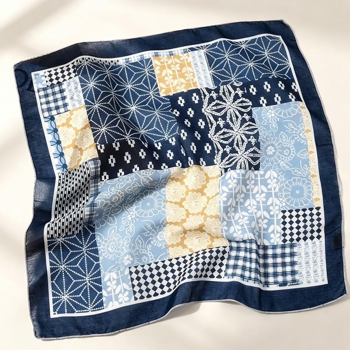 Silk Scarf Hair Band Cashew Small Square Scarf Female Korean Artistic Cotton Versatile Fashion Spring and Autumn New Elegant Scarf Scarf