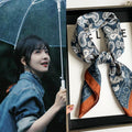 Navy Blue Cashew Scarf High-Grade Summer Neck Small Square Scarf Sun Protection Decorative Scarf Scarf Scarf Hair Band Belt