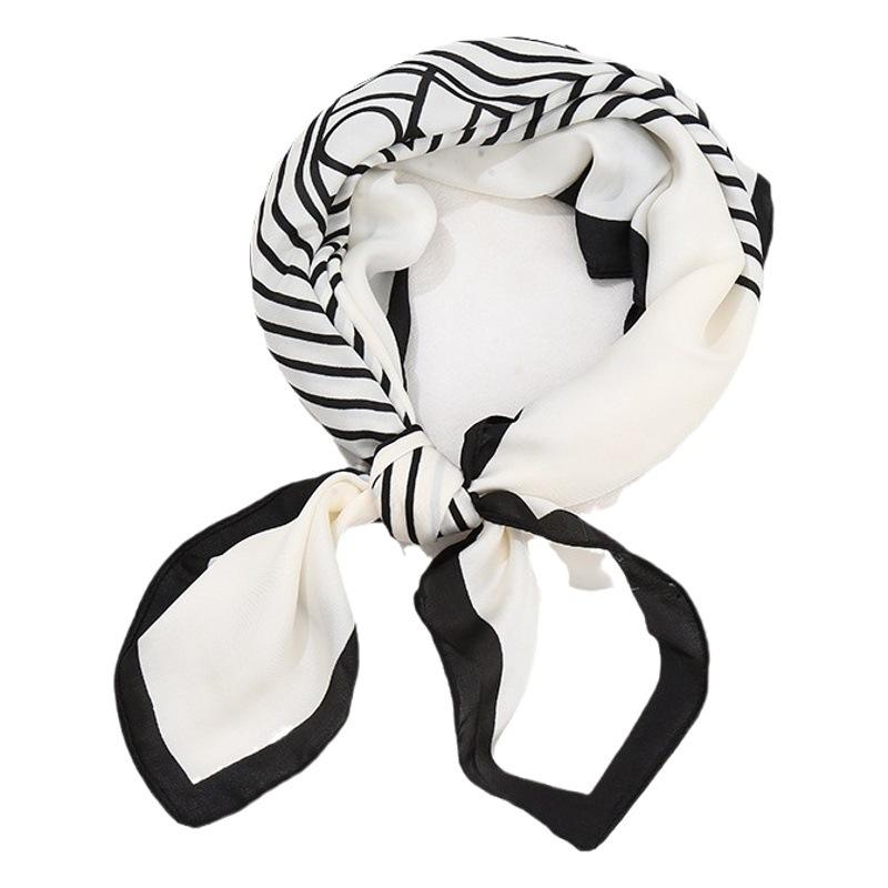 70 Silk Scarf Square Scarf High-Grade Korean Style Fashionable Versatile Professional Artificial Silk Small Scarf Vintage Printed Silk Scarf for Women