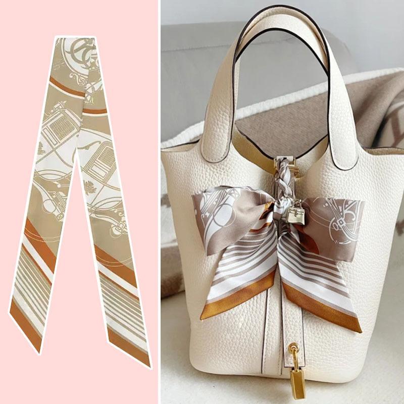 Summer Thin Decorative Handbag Handle Bag Strap Strap Bag Silk Scarf Tie Bag Ribbon Long Ribbon Female Hair Band