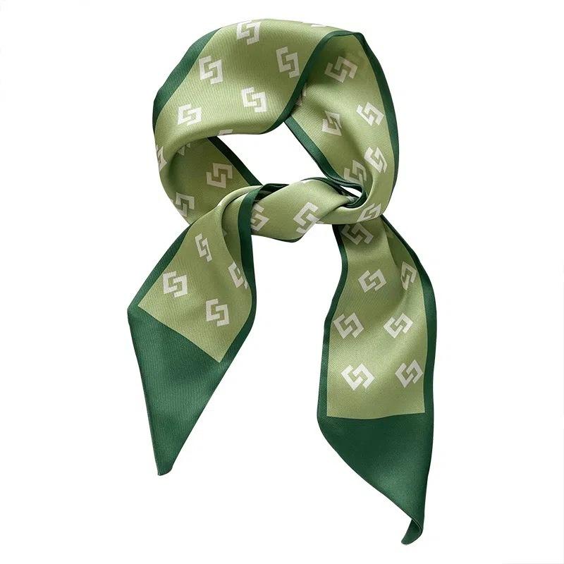 Tie Bag Long Silk Scarf Green Wrapped Bag Hair Band Tie Hair Rope Ribbon Hair Accessories All-Match Headdress Ribbon Headband Wholesale