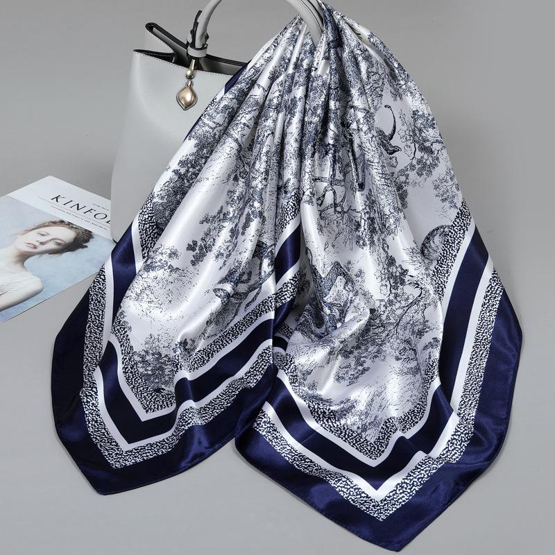 Cross-Border 90 Square Scarf Women's Scarf 2026 New Spring and Summer High-Grade Korean Style Versatile Thin Scarf Shawl