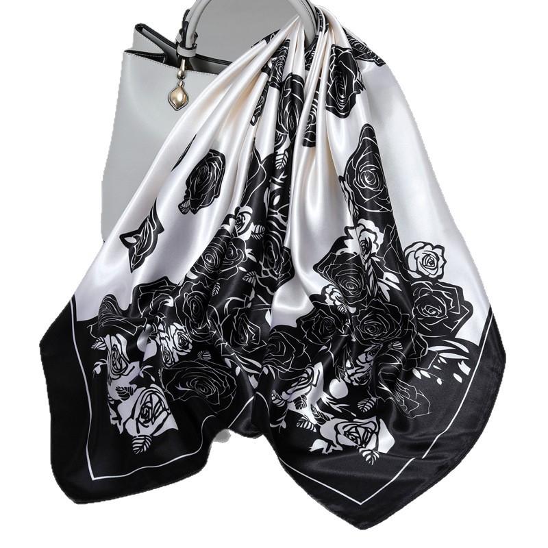 Cross-Border 90 Square Scarf Women's Scarf 2026 New Spring and Summer High-Grade Korean Style Versatile Thin Scarf Shawl