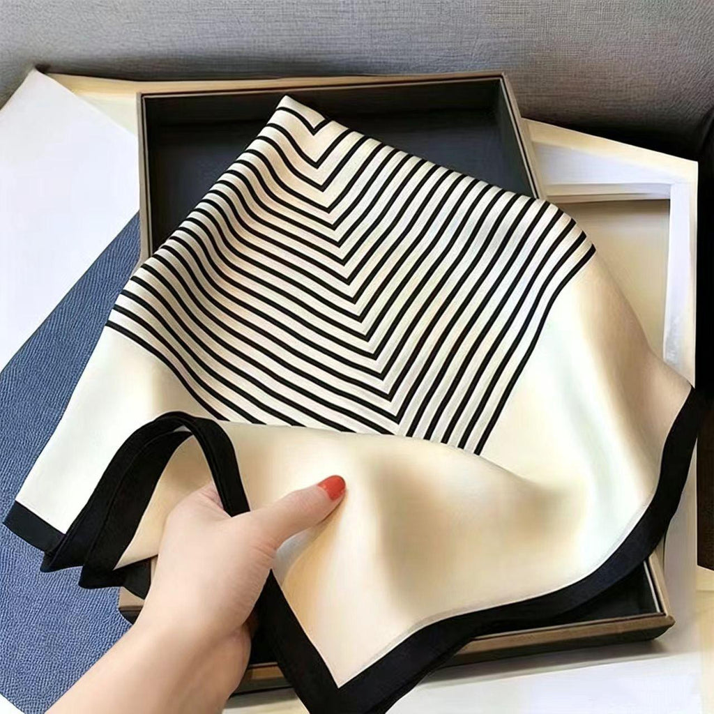 New Small Square Scarf Women's Summer Versatile Scarf Hair Band Scarf Scarf Elegant High-Grade Neck Protection Spring and Autumn Thin