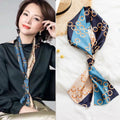 Small Scarf Women's Spring and Autumn Thin Korean Style Versatile Thin Narrow Long Scarf Hair Tie Elegant Square Scarf Suit Shirt Scarf