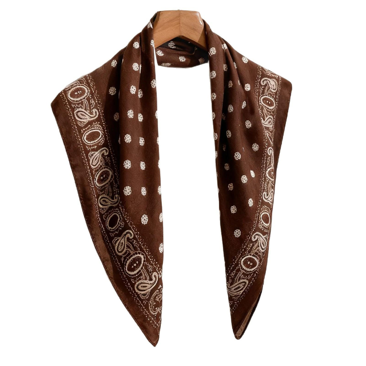 Cashew Flower Double-Sided Brown Small Square Scarf Scarf Scarf with Shirt Shawl Hair Band Tie Bag Cotton and Linen Scarf Fashion