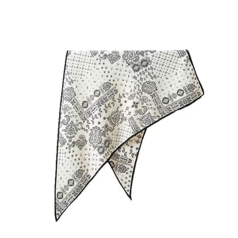2026 New Artificial Silk Triangle Scarf Women's Thin Shawl Spring and Autumn Versatile Scarf High Sense Scarf Light Luxury Scarf