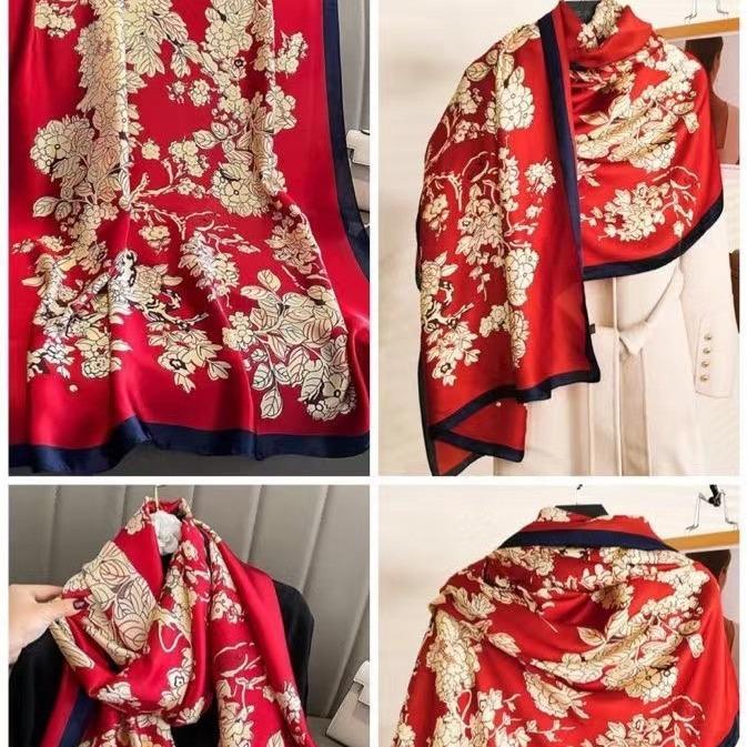 2025 New Li Jin Satin Scarf Women's Spring and Autumn Fashionable Korean Style Elegant All-Match Hangzhou Silk Scarf Shawl