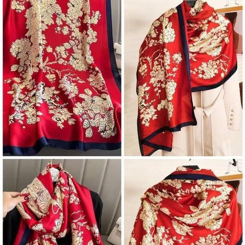 2025 New Li Jin Satin Scarf Women's Spring and Autumn Fashionable Korean Style Elegant All-Match Hangzhou Silk Scarf Shawl
