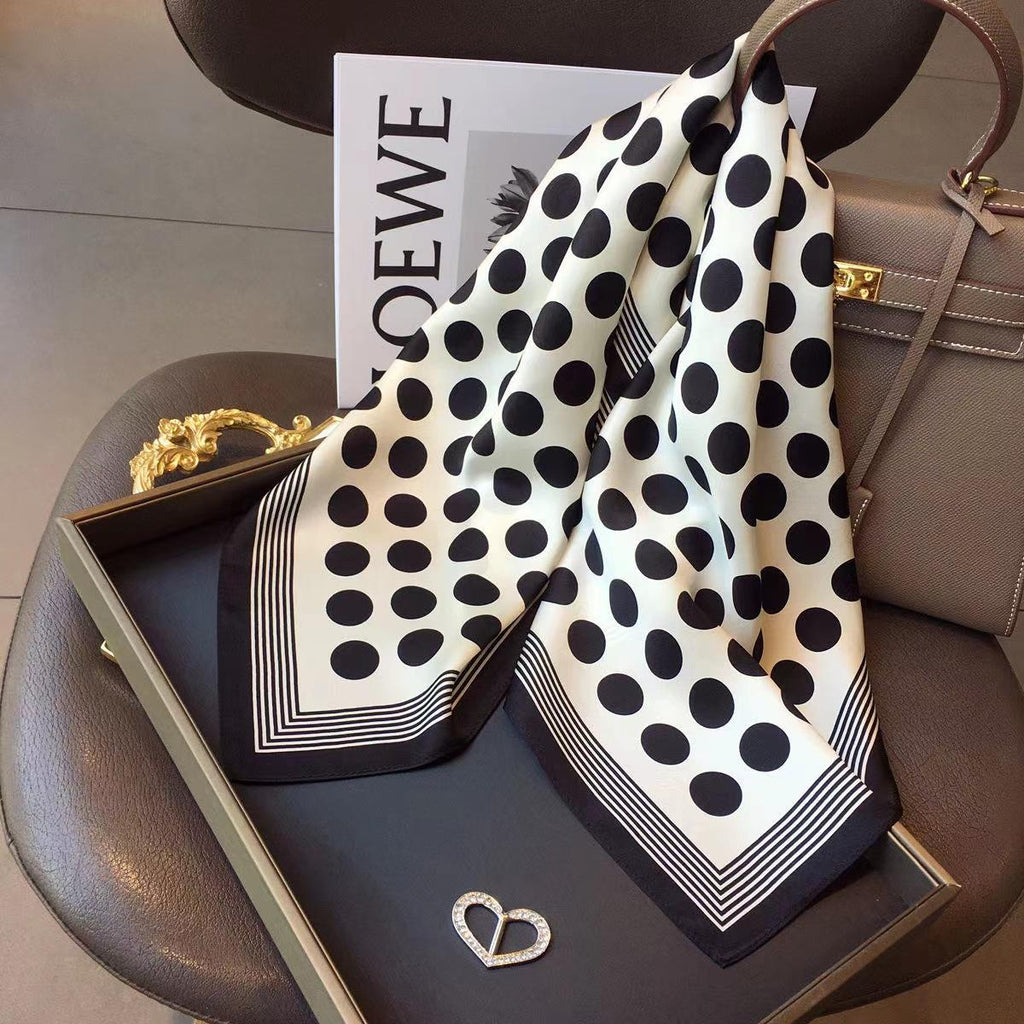 New 70 * 70cm Korean Style Small Square Scarf Women's Silk Scarf Spring and Summer Thin Sun Protection Scarf Neck Protection Tie Bag Hair Band All-Matching
