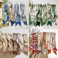 High-Grade All-Match Silk Scarf Small Strip Series Silk Scarf Tie Hair Band Decorative Small Scarf Double-Sided Printing Ribbon