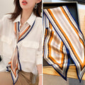 New Women's Silk Scarf Elegant Spring and Autumn Long All-Match Ribbon Thin Shirt Suit with Double Korean Style Tie Towel