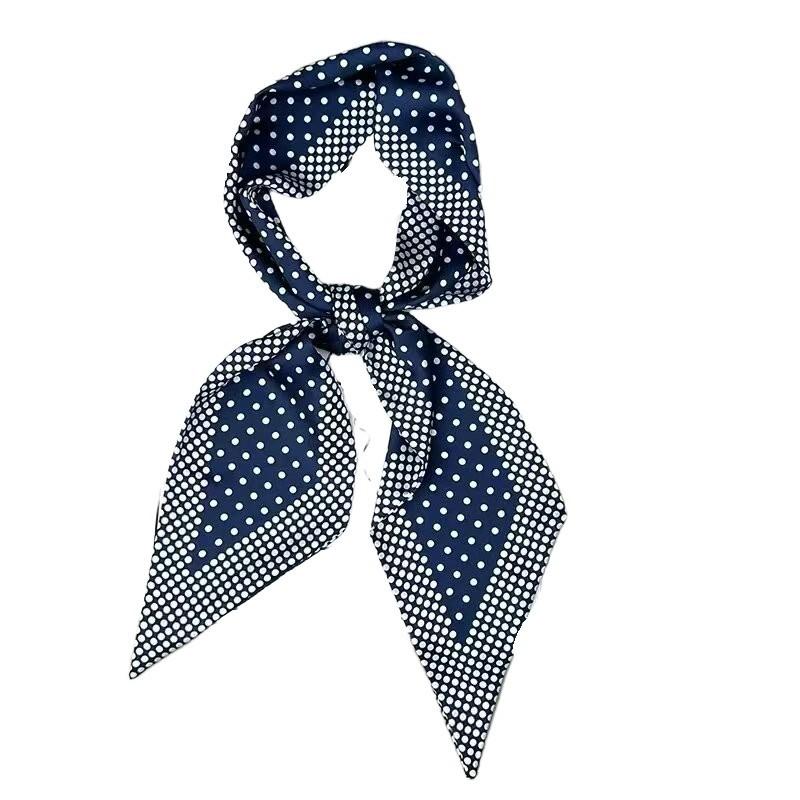 New Women's Silk Scarf Elegant Spring and Autumn Long All-Match Ribbon Thin Shirt Suit with Double Korean Style Tie Towel