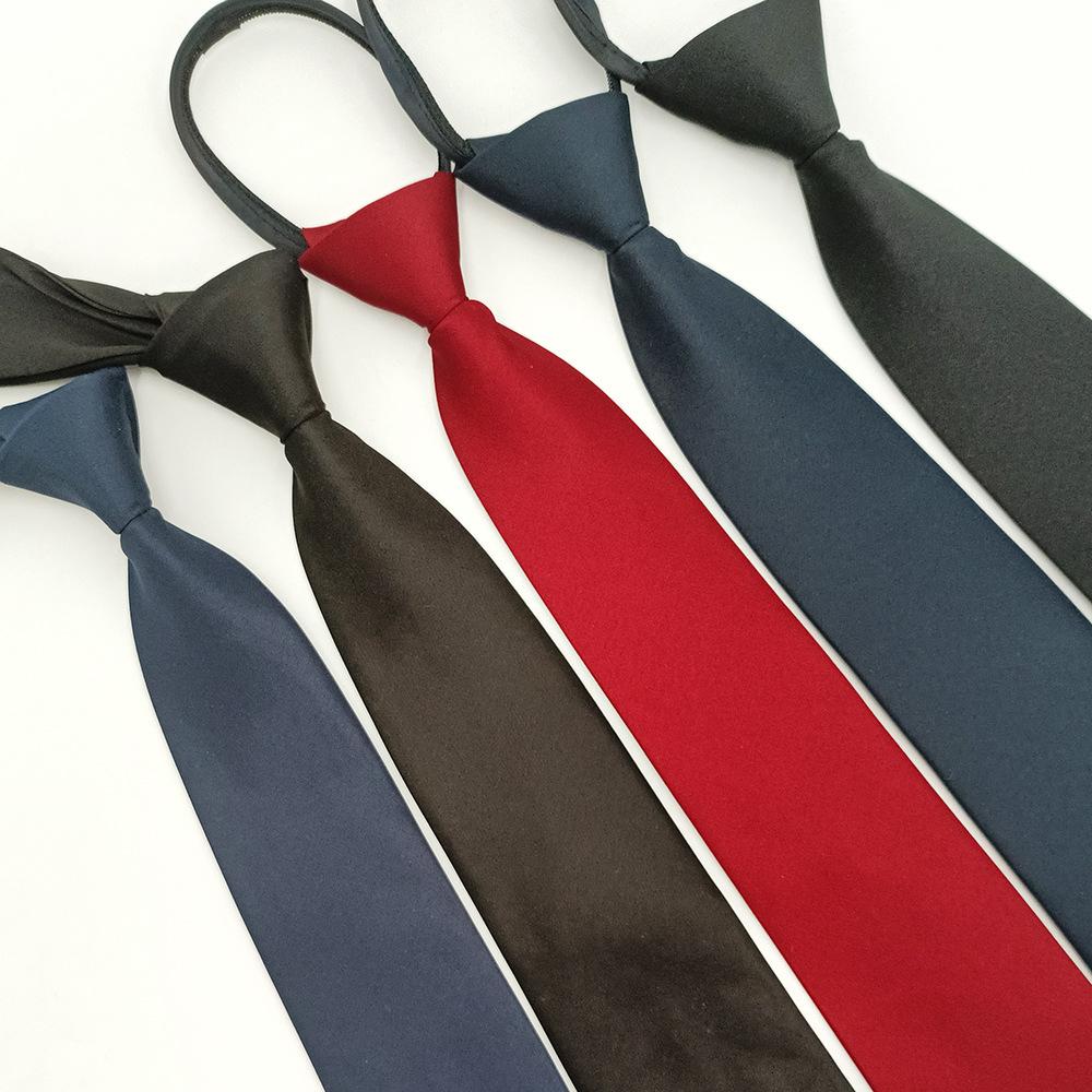 Professional Workwear Solid Color Tie for Men and Women 8cm Formal Wear Business Red Black Tie Hand Style/Zipper Style