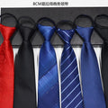 Men's Easy-to-Pull Casual Zipper Tie New Korean Style Professional Formal Wear Convenient Lazy Tie Spot Wholesale