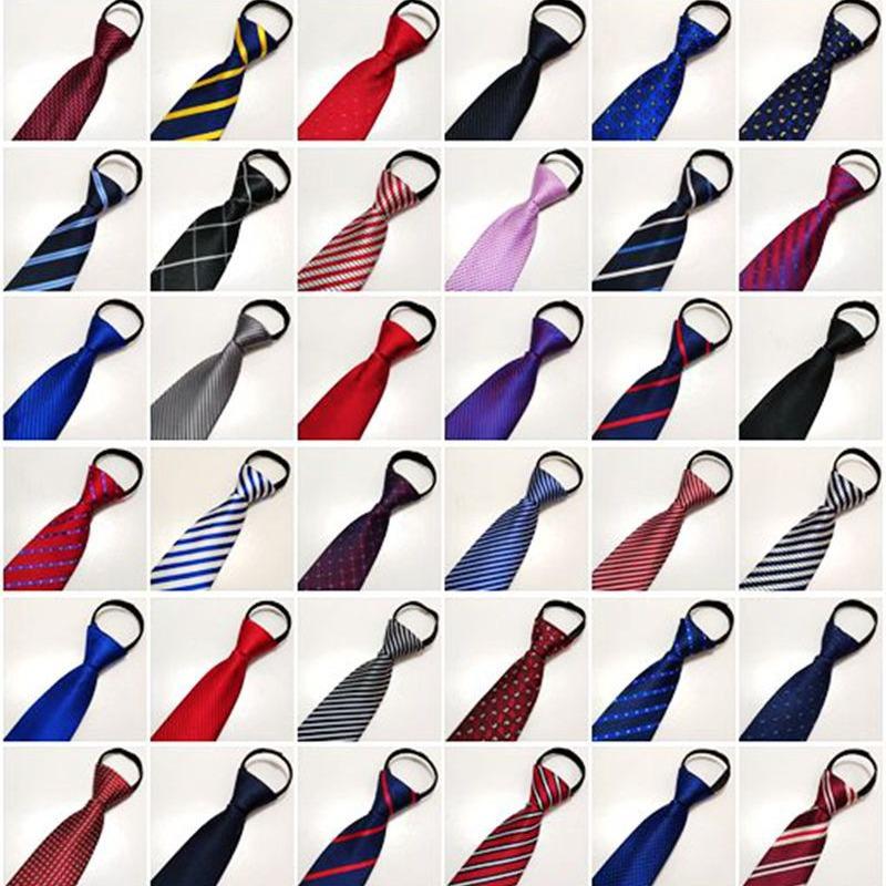 Men's Zipper Tie Bridegroom Wedding Red 8cm Formal Wear Business Black Knot-Free Lazy Easy to Pull Blue