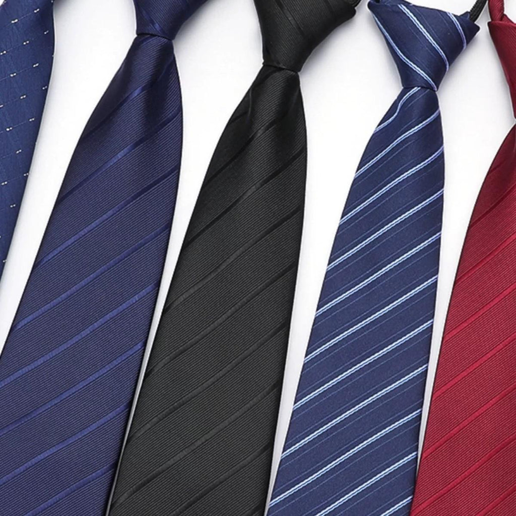 Tie 8cm Men's Formal Wear Business Red Blue Black Professional Wedding Bridegroom Korean Style Zipper Free