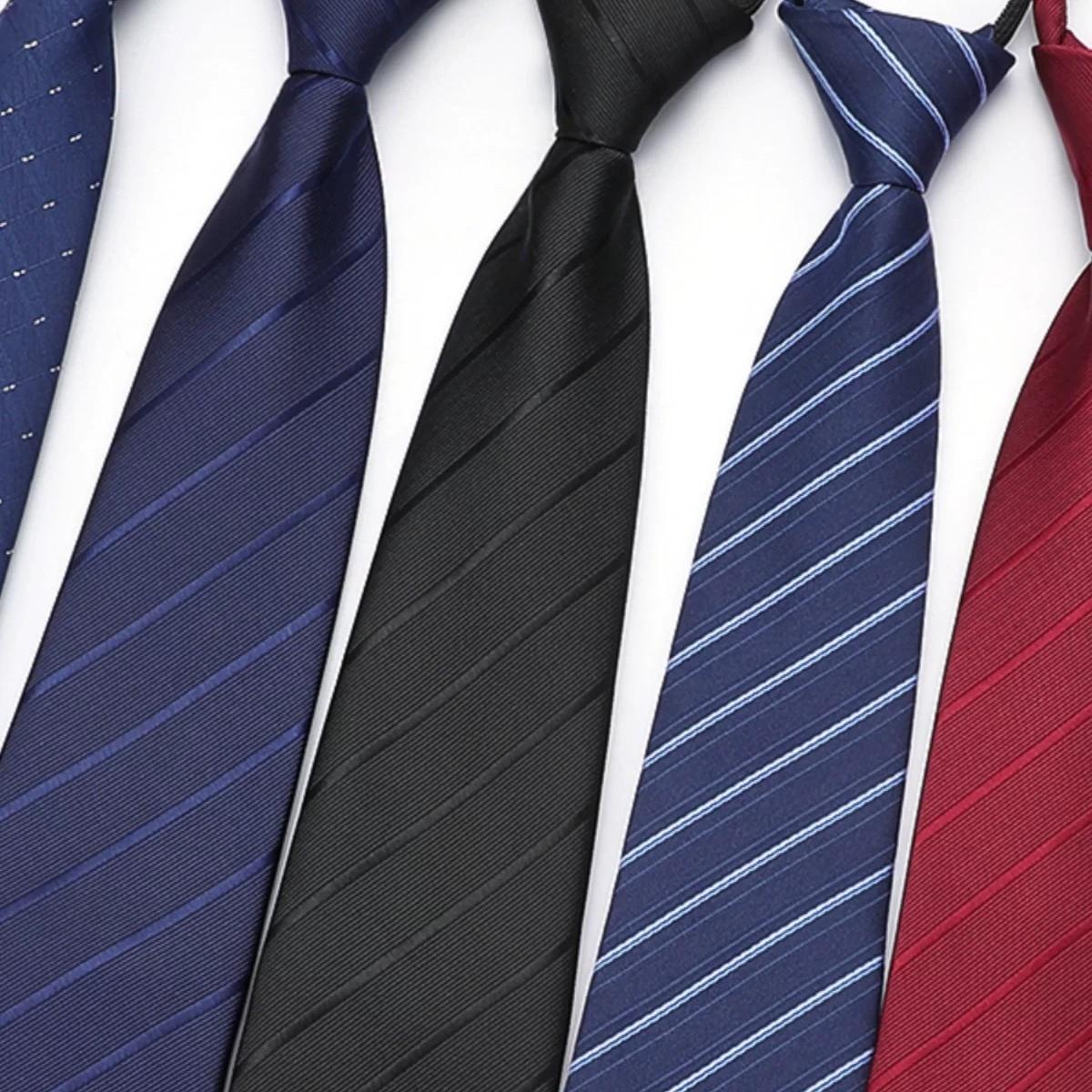 Tie 8cm Men's Formal Wear Business Red Blue Black Professional Wedding Bridegroom Korean Style Zipper Free