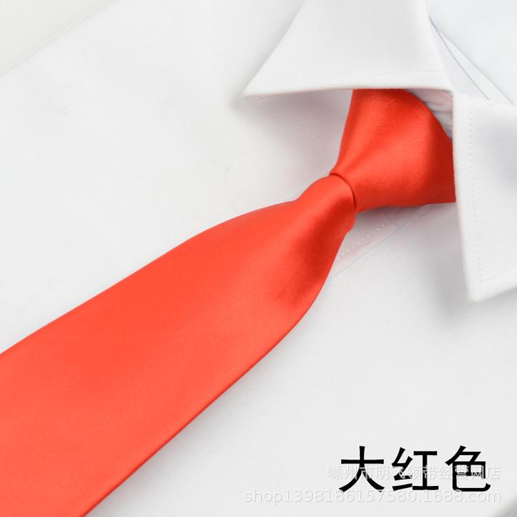 Place of Origin Direct Sales Spot Polyester Solid Color Tie 8cm Business Tie Color Complete Wholesale Tie