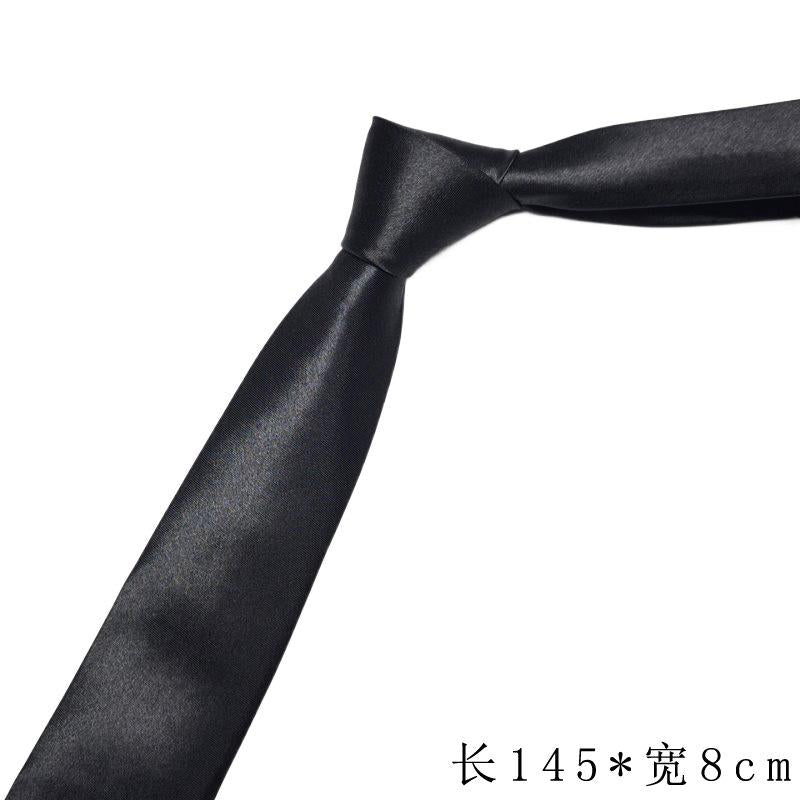 Factory Promotion 8cm Wide Hand Tie Men's Polyester Glossy Printing Business Wholesale Tie Solid Color