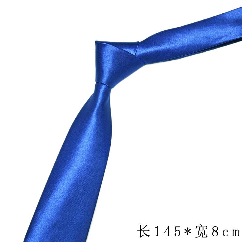 Factory Promotion 8cm Wide Hand Tie Men's Polyester Glossy Printing Business Wholesale Tie Solid Color