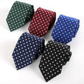 Polka Dot Tie Men's 8cm Jacquard Spot Wholesale School Business Wear Black Polka Dot Wine Red Men's Formal Wear Business