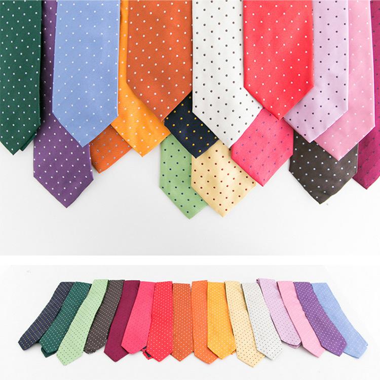 Polka Dot Tie Men's 8cm Jacquard Spot Wholesale School Business Wear Black Polka Dot Wine Red Men's Formal Wear Business