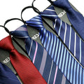 Men's Business Formal Wear Striped Zipper-Free Wholesale Lazy Tie 8cm Logo Factory Wholesale