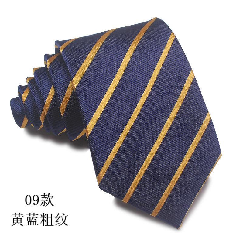 Hand-Tied Men's Work Business Tie Formal Wear Wedding Blue Black Striped High-Grade Hand-Tied Tie