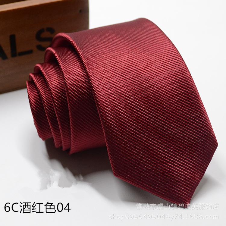 Tie Men's New 6cm Korean Fashion Men's British Narrow Solid Color Business Group Tie Wholesale Formal Wear