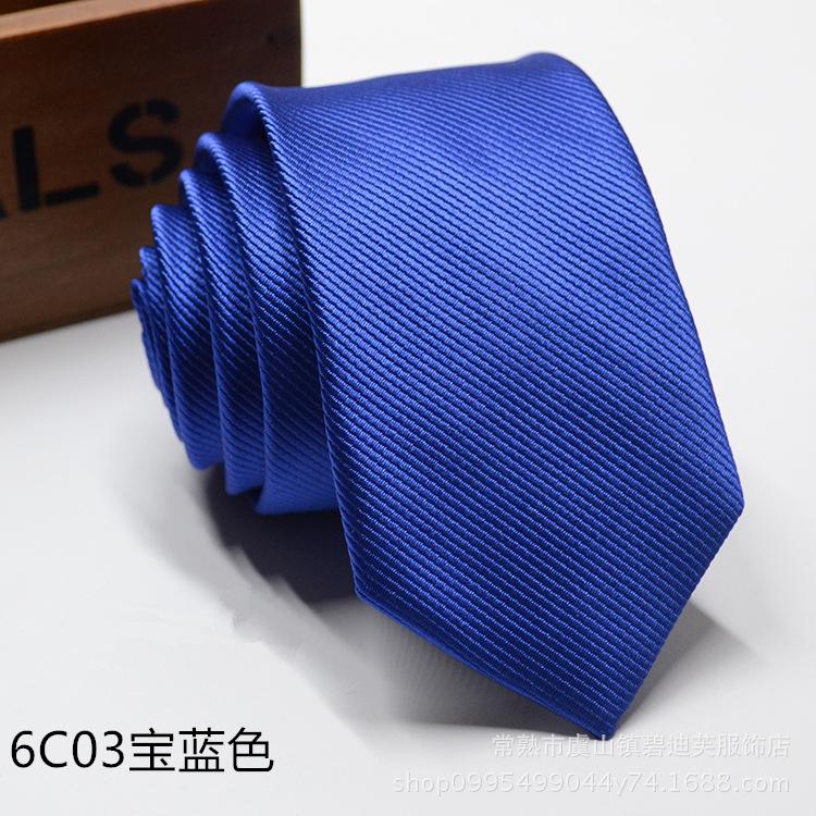 Tie Men's New 6cm Korean Fashion Men's British Narrow Solid Color Business Group Tie Wholesale Formal Wear