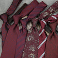 Wedding Bridegroom Wine Red Tie Men's Wedding Formal Wear Hand-Tied Business Suit 8cm Tie