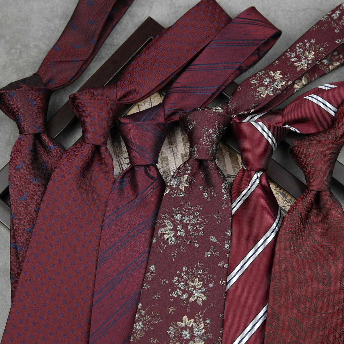 Wedding Bridegroom Wine Red Tie Men's Wedding Formal Wear Hand-Tied Business Suit 8cm Tie