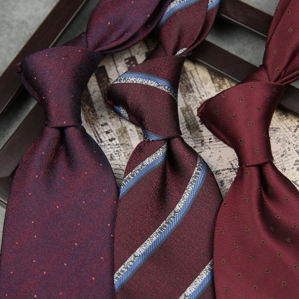 Wedding Bridegroom Wine Red Tie Men's Wedding Formal Wear Hand-Tied Business Suit 8cm Tie