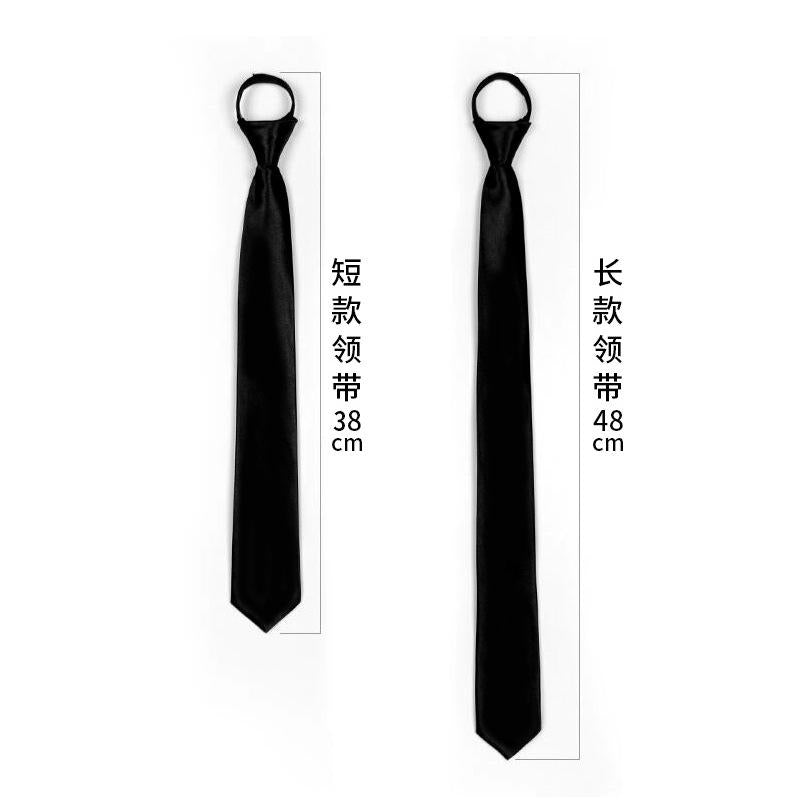 Black Lazy Zipper Tie Men's Business Formal Wear Work Professional Tie Team Performance Studio Shirt Accessories