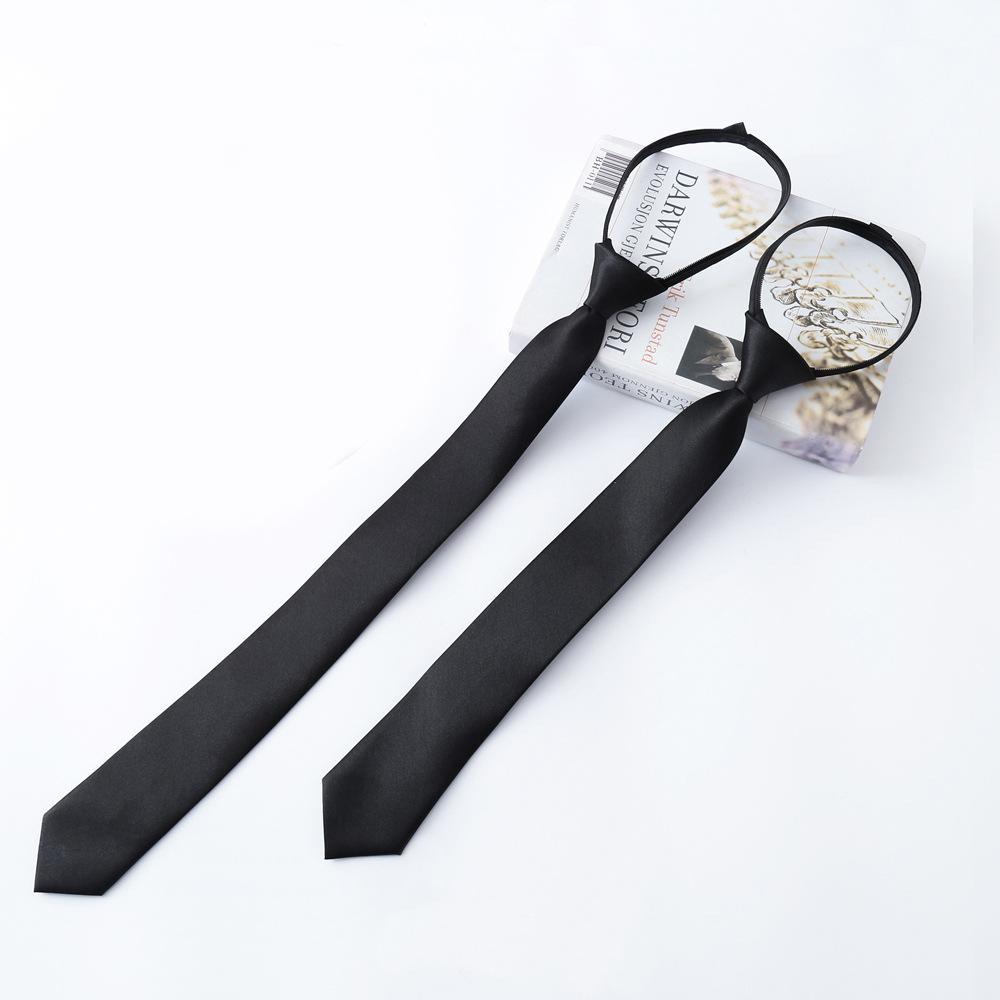 Black Lazy Zipper Tie Men's Business Formal Wear Work Professional Tie Team Performance Studio Shirt Accessories