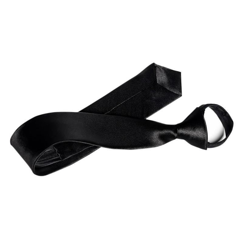 Black Lazy Zipper Tie Men's Business Formal Wear Work Professional Tie Team Performance Studio Shirt Accessories