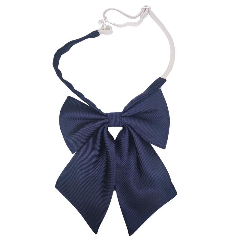 Spot Goods Factory Produce Fine Twill Buckle Collar Flower Tie Set Navy Blue Wine Red Pointed Corner Strip Collar Flower Adjustable