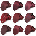 2026 New Men's Tie Wine Red Wedding Tie Men's High-Grade Retro Bridegroom Wedding Hand Tie Men