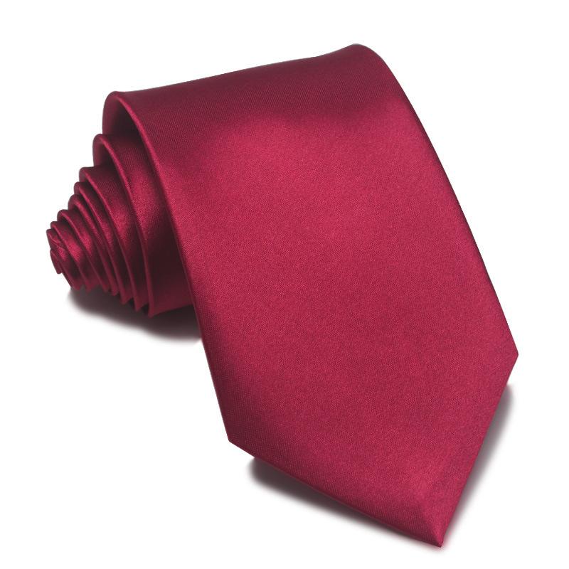 Men's 8cm Hand Tie Solid Color Tie Pure Satin Business Formal Wear High Sense Shaoxing Shengzhou Black and White Blue
