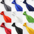 8cm Group Tie Satin Handmade Tie Men's Solid Color Blue Tie Wedding Business Monochrome Best Man