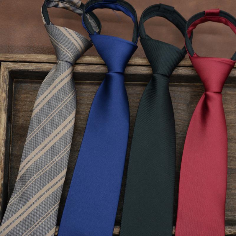 Tie Men's Formal Wear Korean Style Business Pattern 8cm Zipper Lazy Easy to Pull Work Student Suit Accessories Fashion
