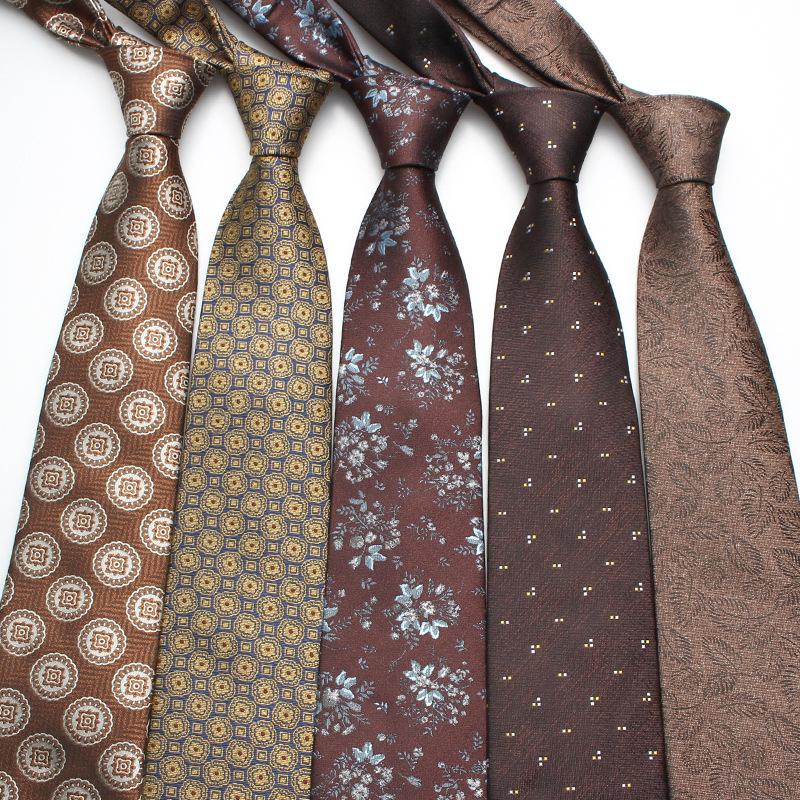 Factory Spot Wholesale 2026 New Coffee Color Tie Men's Casual Fashion Polyester Hand Tie Multi-Color Optional