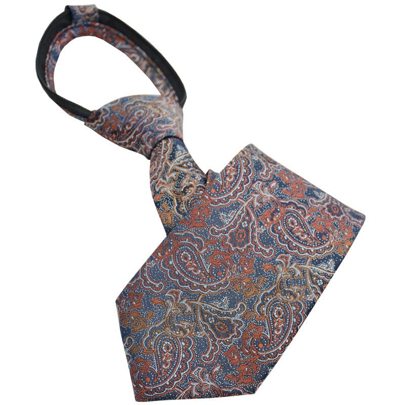 Tie Men's Formal Wear Korean Style Business Pattern 8cm Zipper Lazy Easy to Pull Work Student Suit Accessories Fashion