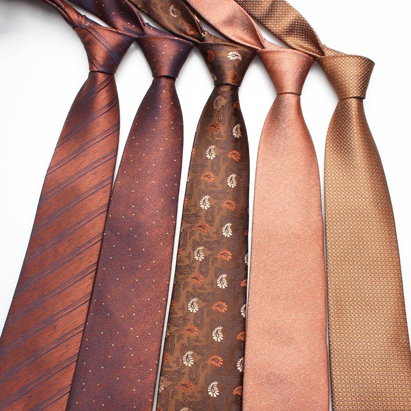 Factory Spot Wholesale 2026 New Coffee Color Tie Men's Casual Fashion Polyester Hand Tie Multi-Color Optional