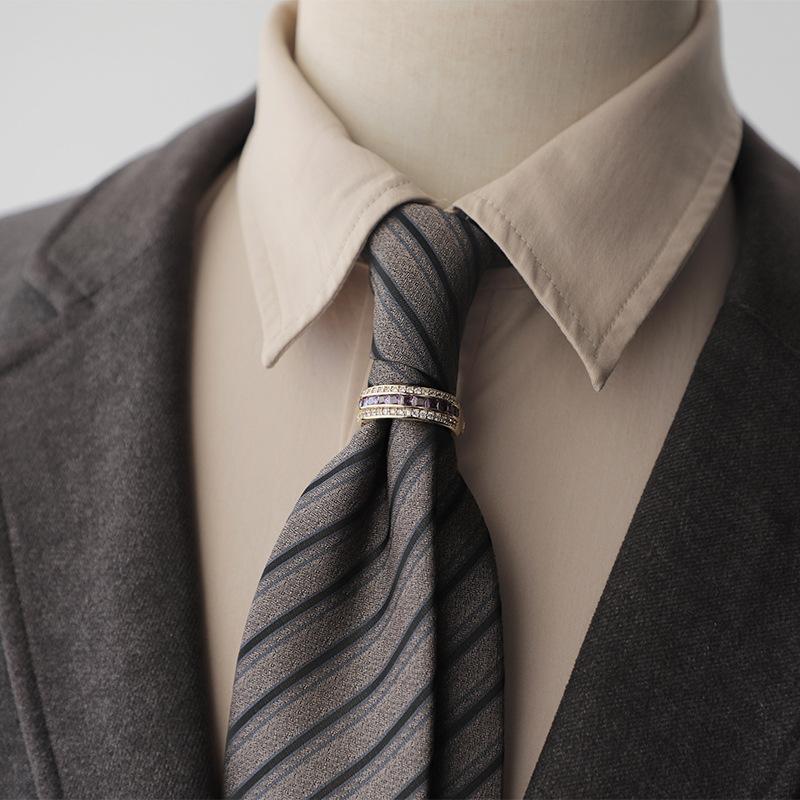 Trendy Men's Tie Business Formal Wear Korean Style Professional Casual Retro Polka Dot Floral Youth Fashion Shirt Accessories